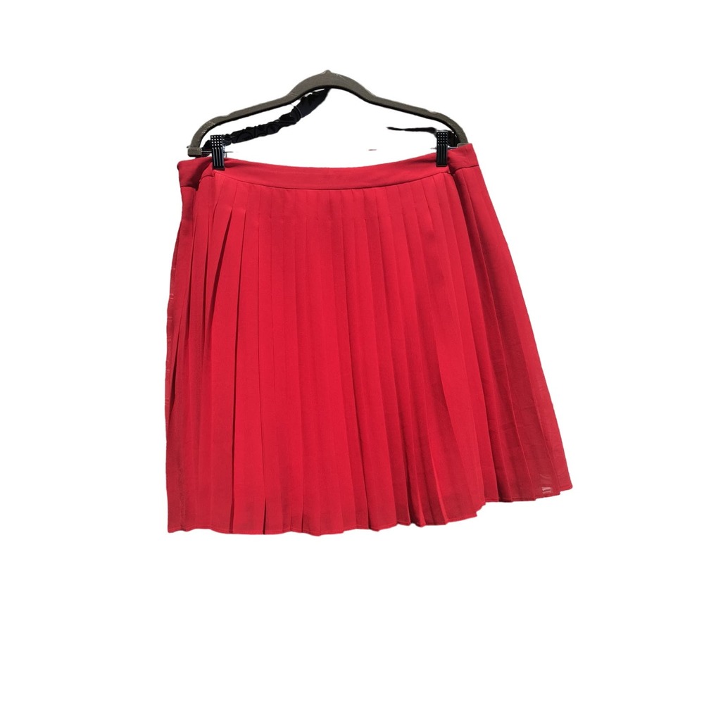 Ann Taylor Loft red pleated skirt size 14